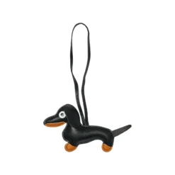 BAG CHARM Sausage Dog Black