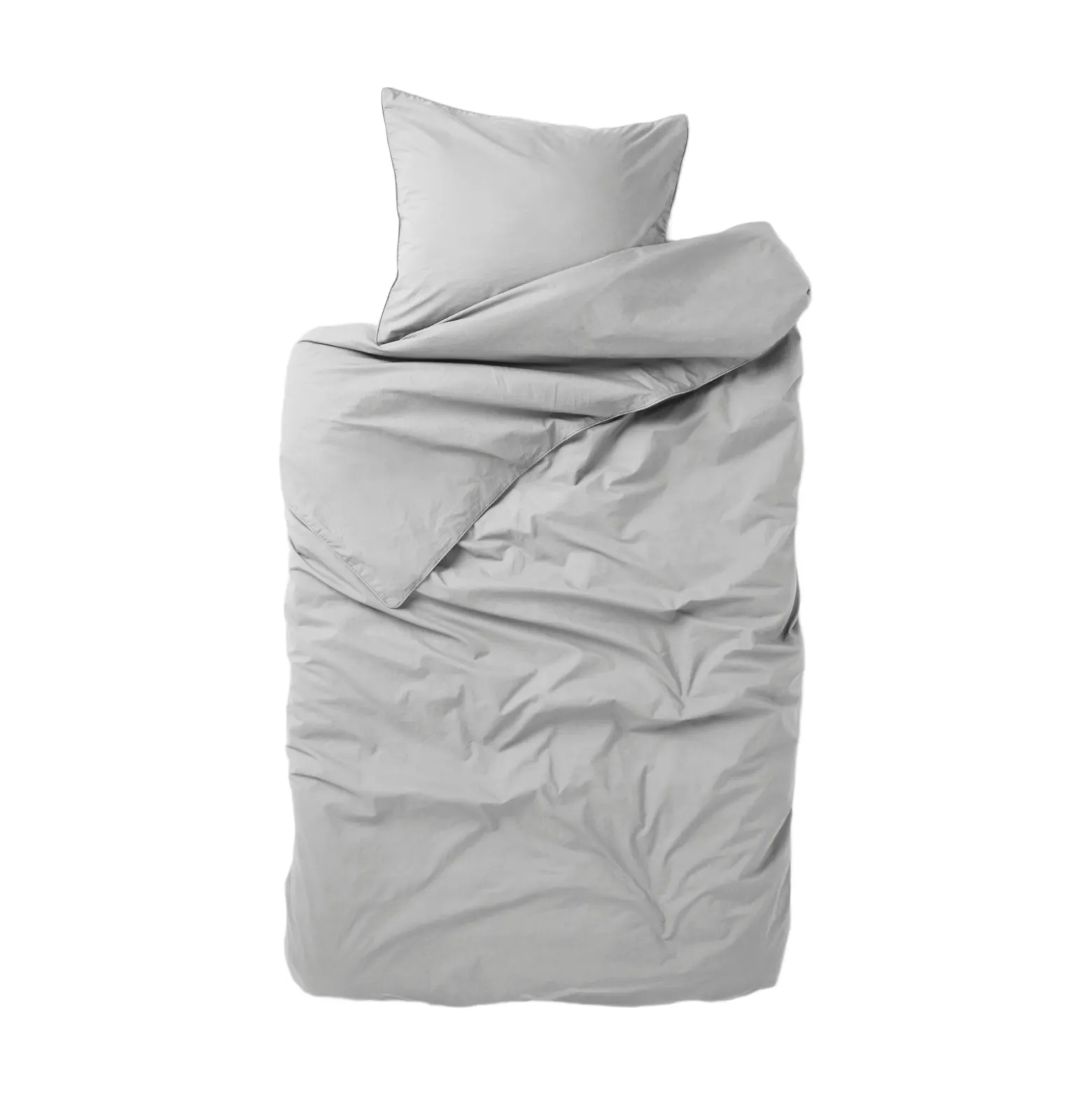 Bäddset Vide Percale 150x210cm Ljusgrå