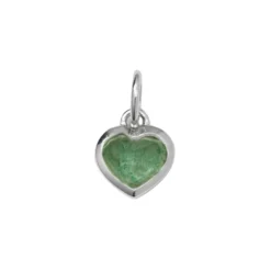 Berlock beloved heart Silver Grön