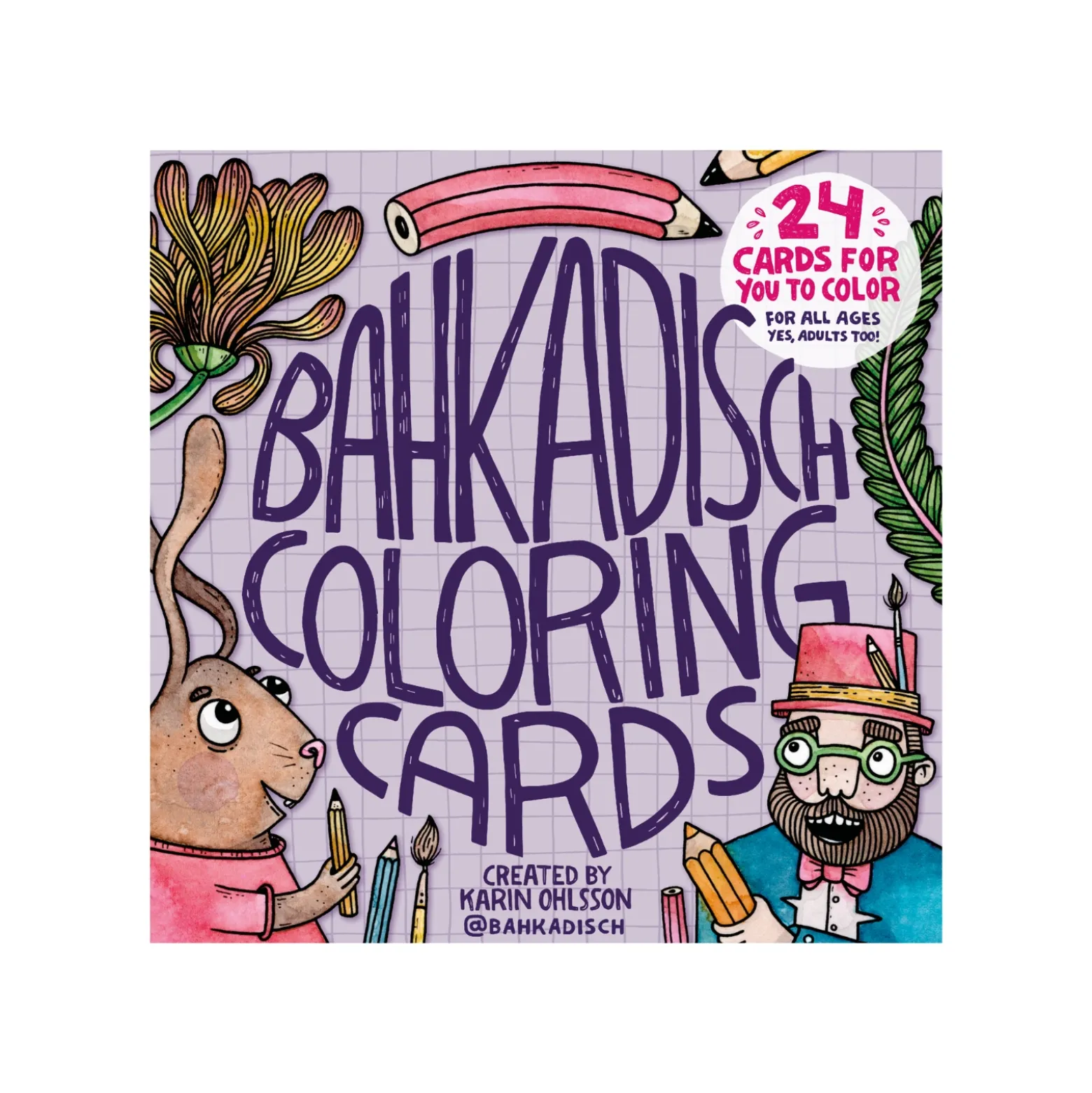 Bok BahKadisch Coloring Cards Lila