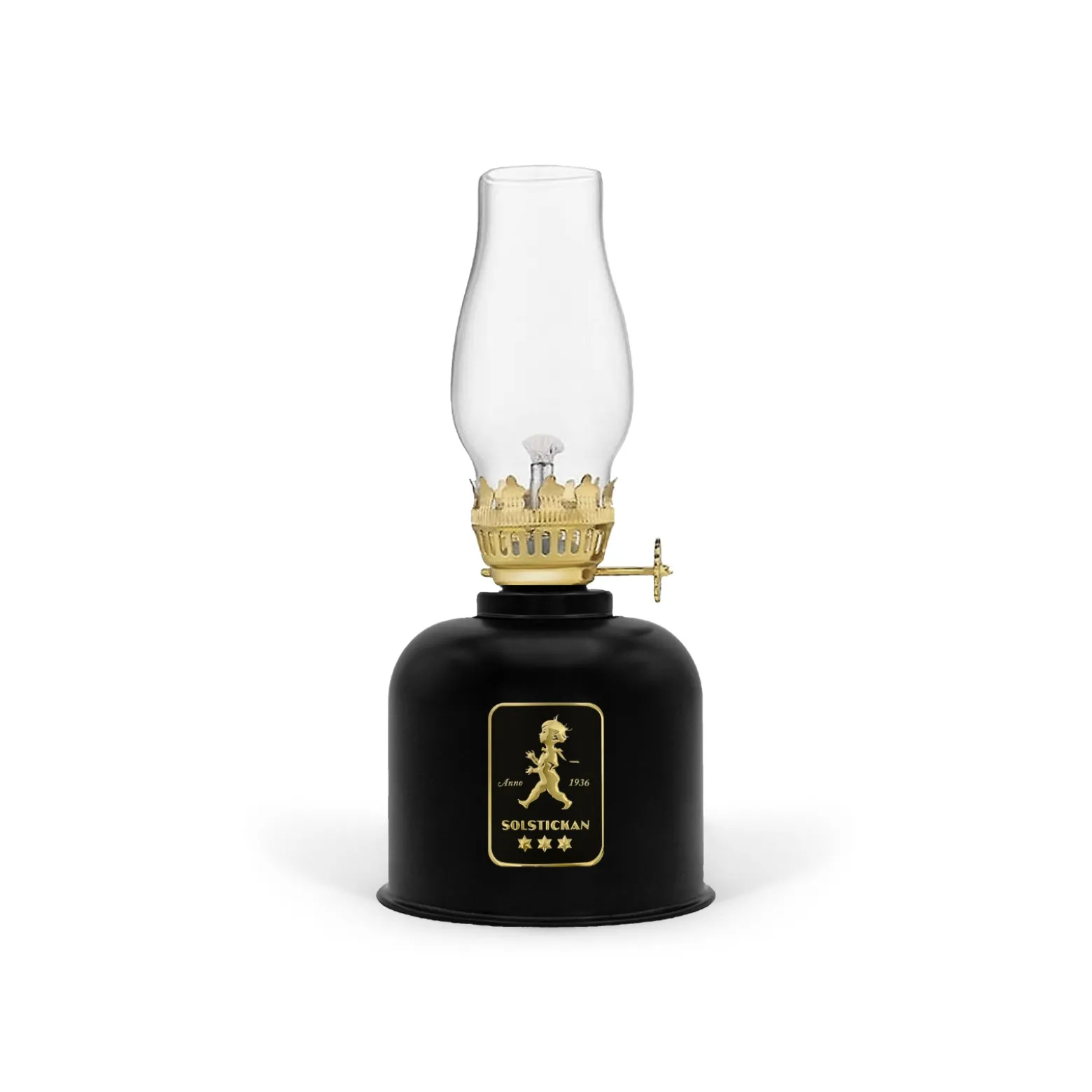 Fotogenlampa Svart/guld