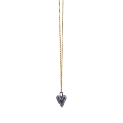 Halsband Hjärta guld/svart