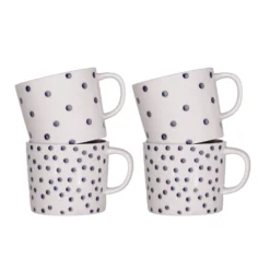 Mugg Dots & Dots 4-p vit/blå