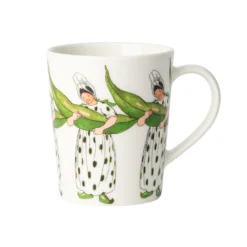 Mugg Elsa Beskow 28cl med handtag, Mrs Broad Bean