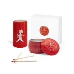 Presentask Doftljus + Tändsticksrör Röd