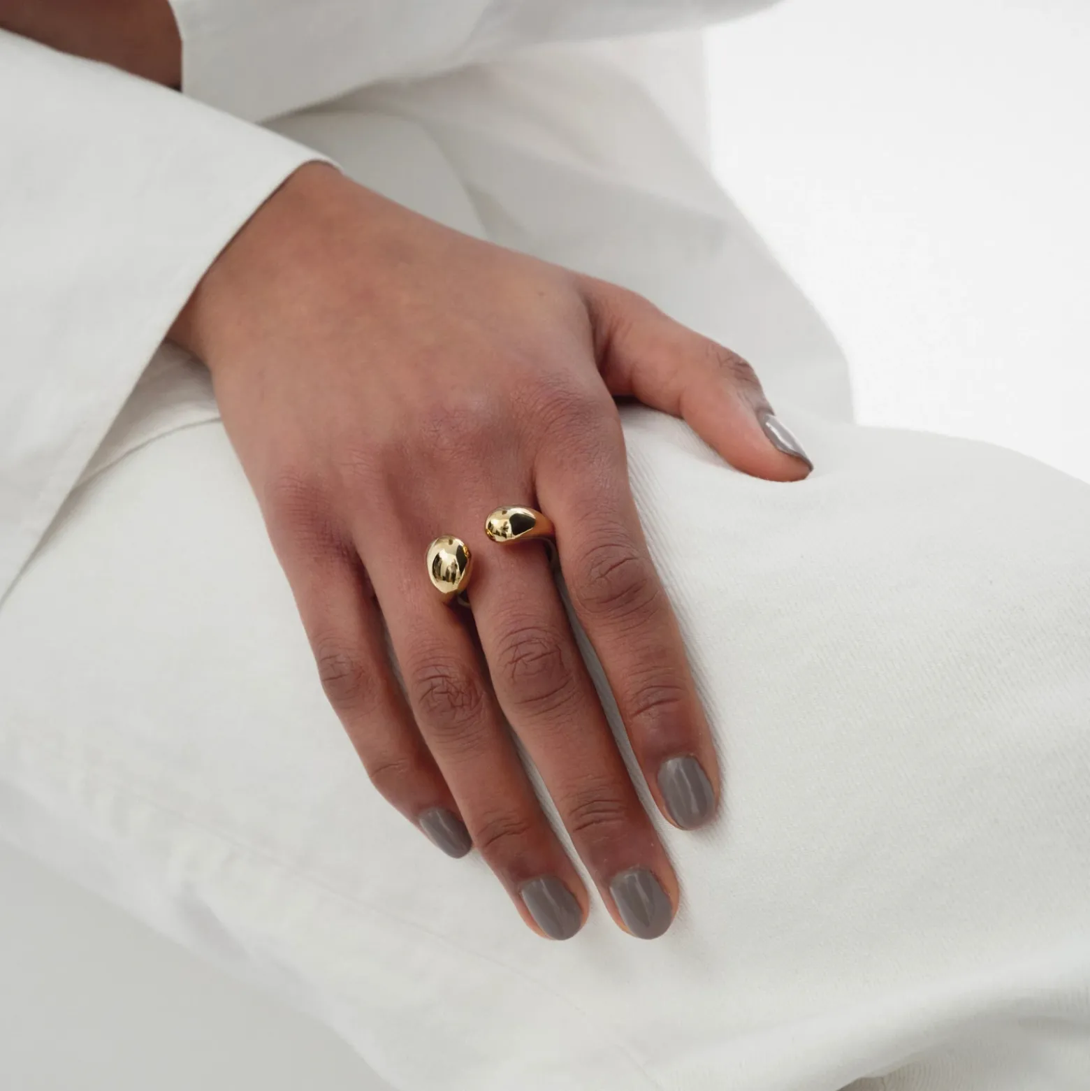 Ring Bolded Drops Guld