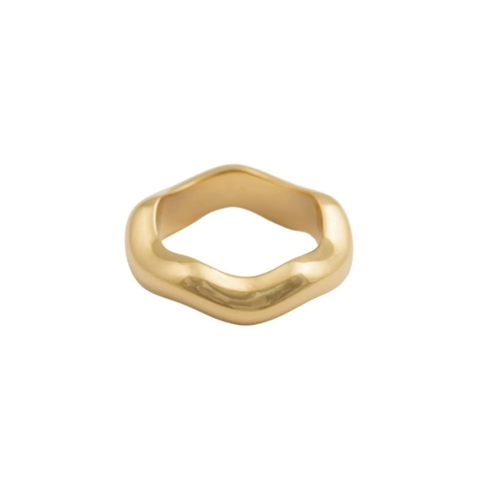 Ring Bolded Wavy Guld 19mm