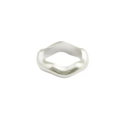 Ring Bolded Wavy Silver 16mm
