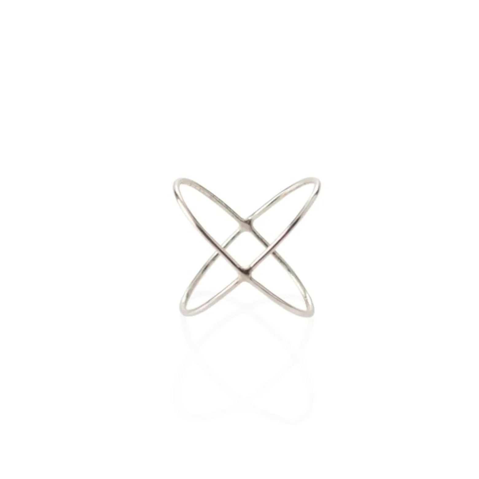 Ring korsad silver 17-18 mm