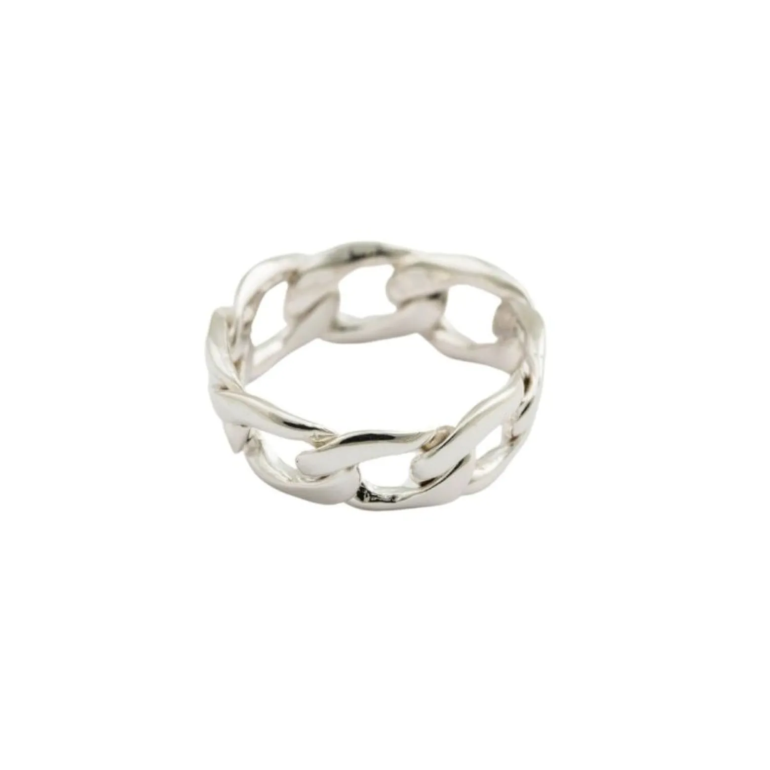 Ring Links Curb Chain Silver 18mm