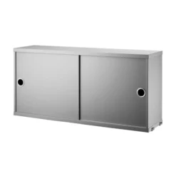 Skåp m skjutdörrar 78x20x37 grå