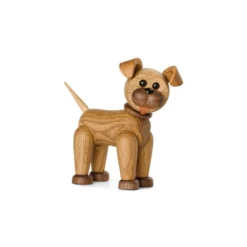 Träfigur Happy Dog 13,5 cm Ek
